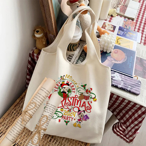 <span class=keywords><strong>Mickey</strong></span>'s-Sac fourre-tout en toile personnalisé pour voyage et shopping réutilisable, modè<span class=keywords><strong>le</strong></span> 2024, 1 pièce - Product Image 3