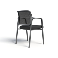Fauteuil de conférence ergonomique réglable en maille avec cadre en PP, accoudoirs fixes empilables, design moderne, mobile pour écoles et hôtels