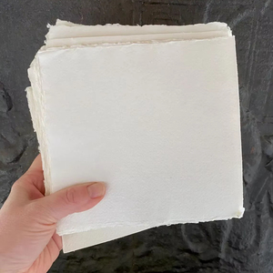 Blanc Carré À La Main Papier Coton Papier Deckle Bord Écriture <span class=keywords><strong>Dessin</strong></span> Invitation Menu Cartes - Product Image 1