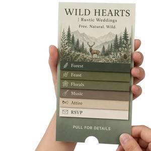 Tarjetas Promocionales Tipo Cascada para Ferias de Boda con Diseño de Pestaña Interactiva para Máxima Involucramiento del Visitante en los Stands - Product Image 1