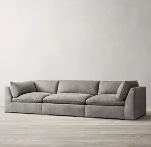 Venta al por Mayor, Nuevo Diseño Moderno Italiano, Juego de Muebles Modulares de Cuero Costera con Base de Roble para Sala de Estar, Diseños de Lujo - Product Image 3
