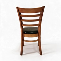 Chaise en bois massif de style industriel rétro américain, avec assise rembourrée en tissu doux, pour restaurant et salon de thé