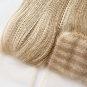 LONGFOR NL Topper con Base in Seta da 14 Pollici, 100% Capelli Umani Lisci, Morbidi al Tatto, Design Elegante, Colore Fantasia 60 # Remy - Product Image 3