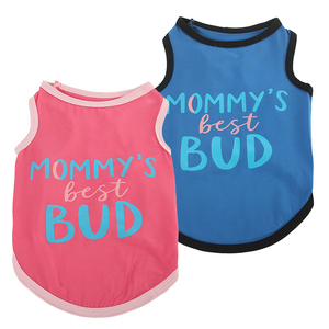 Gilet pour <span class=keywords><strong>chien</strong></span> en polyester XS de style européen et américain à haute élasticité 'Free Kisses' and 'Love Mom Dad' Printed Stripe Pet Clothes - Product Image 4