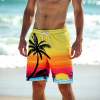 Shorts de bain décontractés 2-en-1 pour hommes, séchage rapide, taille élastique, en toile, avec logo personnalisé imprimé, pour l'été et la plage – Vente en gros