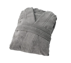 Peignoir en éponge 100% coton de grande qualité, couleur <span class=keywords><strong>blanche</strong></span> de luxe, design de mode vintage pour hommes et femmes, pour l'été, l'automne et le printemps. - Product Image 1