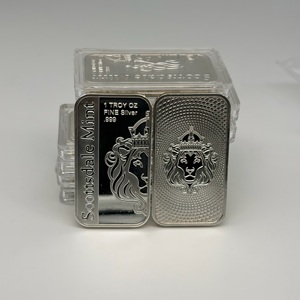 Nuova lingotto commemorativa Scottsdale Lion da un'Oncia, placcata in argento non magnetico, per esposizione e collezionismo - Product Image 3