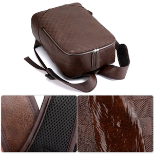 Bán Buôn Tùy Chỉnh Người Đàn Ông Của Xách Tay Polyester Máy Tính Xách Tay Ba Lô Cổ Điển Lưới Da Thiết Kế Logo Không Thấm Nước USB Cho Du Lịch - Product Image 5