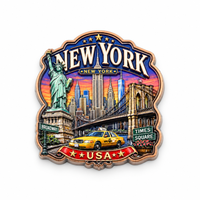 Souvenir Turistico 3D in Metallo e Lega di Zinco a Forma di Città USA: New York, Boston - Frigorifero Personalizzato per Matrimoni