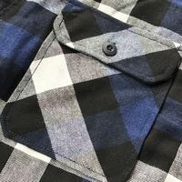 Kustom kemeja flanel lengan panjang pria, baju kotak-kotak kancing bawah tebal musim gugur dan dingin