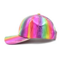 Magnifiques casquettes de festival unisexes en PU imperméable, colorées, à 6 panneaux, imprimées numériquement, brodées à la machine, avec fermeture auto-agrippante