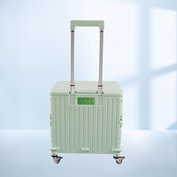 Chariot de rangement pliable en plastique avec roues, nouveau design, idéal pour le camping – Vente chaude