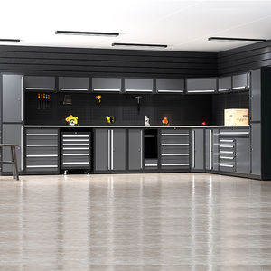 Armadio da Officina JZD Soluzione Angolare per Garage in Metallo Banco da Lavoro in Acciaio con Cassetti e Vani Portaoggetti - Product Image 1