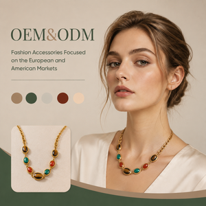 Ear enlace oem odm Wholesale Gold Plated <b>Beaded</b> <b>Necklaces</b> With Tiger Eye Malachite Carnelian Vintage Gemstone Jewelry For Women - Product Image 1