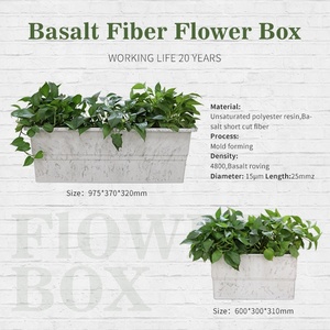 wholesale outdoor garden large cheap planters basalt fiber plant pots rectangular flower pots manufacturer