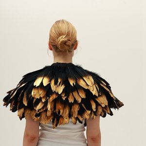 شالات مصنوعة يدويًا من ريش الطاووس الطبيعي 100٪ لأزياء الهالوين والتنكر، بألوان وأحجام مخصصة، مريحة للنساء - Product Image 3