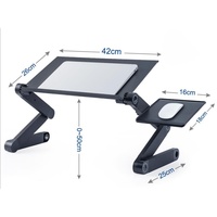 Support pour ordinateur portable en aluminium réglable avec ventilateur de refroidissement, support ergonomique pliable pour ordinateur portable, dissipation de la chaleur, rehausseur de bureau
