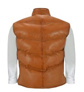 Chaqueta Acolchada Personalizada para Hombre, 100% Cuero Nappa Genuino, Color Intenso, Cierre YKK, Marca Privada OEM, Estilo Urbano Premium - Product Image 3