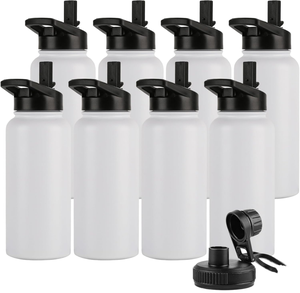 Bouteille d'eau pour vélo avec bouchon à pression réutilisable et corps givré - Product Image 1