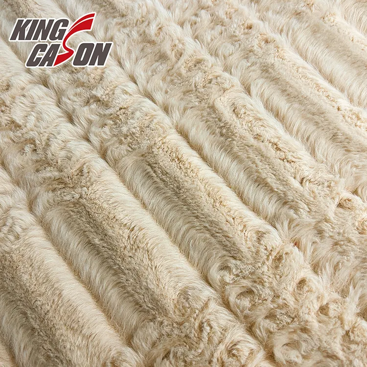 KINGCASON Hersteller 100% Polyester Pinsel Kartoniemuster Kaninchen Kunstpelzstoff für Kleidung Mantel Heimtextilien Decke Abdeckung