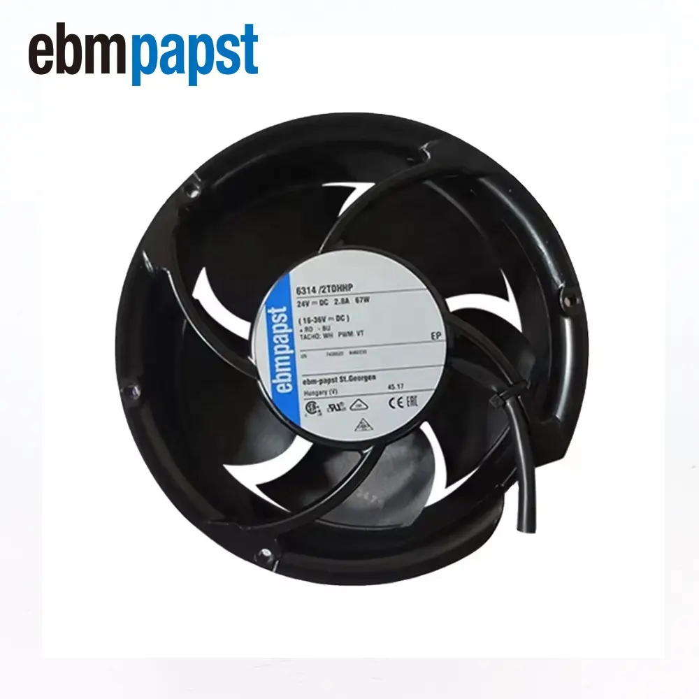 Ebmpapst 6314/2 TDHHP 172x51mm 24V डीसी 10m 3/एच 70W 7000rpm गेंद असर एबीबी पलटनेवाला अक्षीय शीतलन प्रशंसक