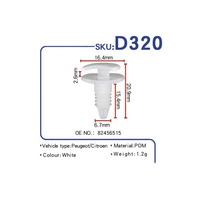 D320 a lancé une boucle de panneau de porte de haute qualité en plastique Clip automobile ventes en gros