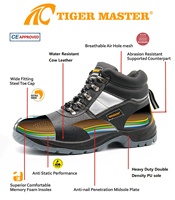Botas de Trabajo Industriales de Cuero para Hombre CE S3 FO SR, Zapatos de Seguridad con Puntera de Acero, Resistentes a Pinchazos, Aceite y Antideslizantes con Suela de PU