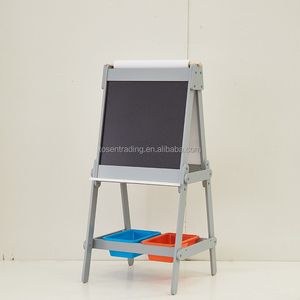 Chevalet pour enfants double face en bois, jouet de dessin pour enfants avec deux bacs de rangement - Product Image 2