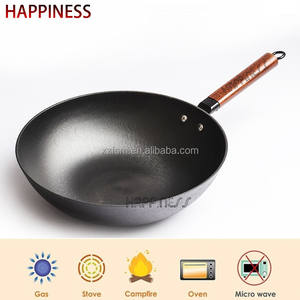 Directo de Fábrica: <span class=keywords><strong>Wok</strong></span> de Hierro Fundido Ligero con Mango de Madera - Product Image 4