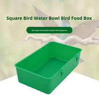 Ensemble de bols carrés en plastique écologiques de haute qualité pour l'alimentation et l'eau des oiseaux, pour canaris, perruches, perroquets, bain et alimentation en extérieur