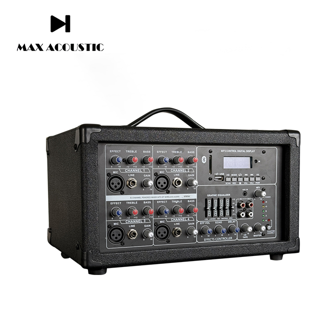 4 Channel Powered Mixer Professional Amplifier