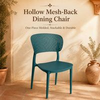 Fauteuil commercial moderne en plastique respirant pour balcon et terrasse, facile à nettoyer, design simple, chaise de salle à manger empilable en plastique PP