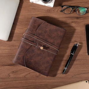 Diario de Viaje Vintage de Cuero Hecho a Mano de Primera Calidad, Papel con Borde Decorativo, Cuadernos Rústicos para Escribir - Product Image 1