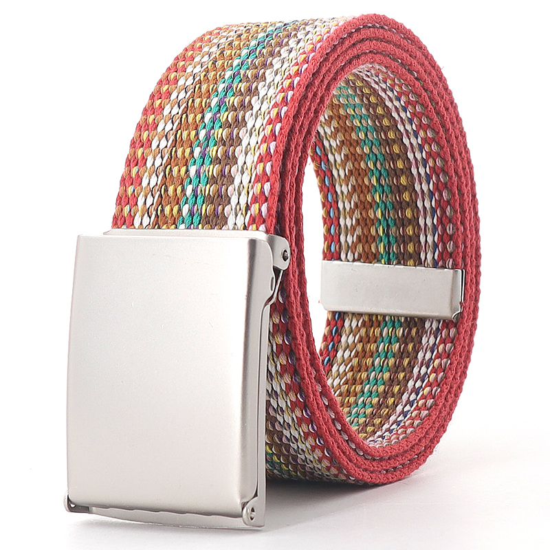 3829 Two Tone Striped Metal Buckle Nylon Quick Release Colorful Belt Key Ilfuturo Two Tone Striped Nylon Metal Buckle Quick Release  main image 3