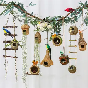 Nest hängende Hand Natur gras Vogel Kolibri Rastplatz Hand gefertigte Hütte bietet Schutz Versteck Vogel häuser
