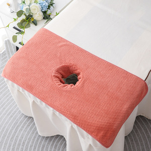 Housse de lit de massage douce avec trou pour le visage, <span class=keywords><strong>serviette</strong></span> de lit de spa réutilisable avec trou pour le visage, drap pour soins de la peau 40*80CM - Product Image 5