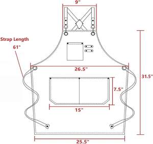 Delantal de trabajo cruzado de lona de algodón repelente al agua personalizado Delantales de cocina de chef para mujeres y hombres con bolsillos grandes - Product Image 6