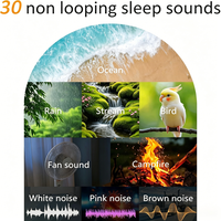 Réveil personnalisé avec bruit blanc IBN, générateur de sons naturels, fonction snooze, simulation du lever/coucher du soleil, aide au sommeil 24H