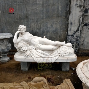 Escultura de mujer desnuda de piedra natural tallada a mano, estatua de mujer desnuda sexy hermosa de mármol - Product Image 3
