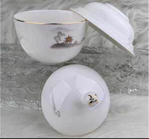 Juego de Vajilla de Cerámica Oriental Literati, Cuatro Platos de Porcelana con Diseño de Caballeros, para Comer y Decorar - Product Image 4