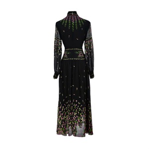 <span class=keywords><strong>Abito</strong></span> Lungo Elegante con Fiocco 2026 Moda Primavera <span class=keywords><strong>Donna</strong></span> Stampa Floreale Colorata Manica Lunga Casual Nero Maxi <span class=keywords><strong>Abito</strong></span> Lungo in Chiffon - Product Image 2