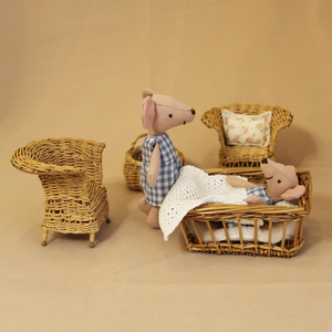 <span class=keywords><strong>Mouse</strong></span> magleg intercambiabile in tessuto H13/15CM con gonna scozzese blu e bianca - Product Image 3