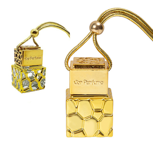 Water Cube 10ML Electroplated Gold Bottle square <b>Essential</b> <b>Oil</b> <b>Diffuser</b> Car Perfume Bottle - Product Image 1