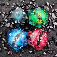 Plus de 10 styles disponibles – Dés géants D20 en résine à cœur liquide et bords tranchants, vente en gros, pour les amateurs de jeux de rôle D&D
