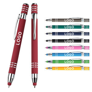 Promoción: Bolígrafo 2 en 1 con Punta Capacitiva para Pantalla Táctil, Punta de Bola de Goma Suave y Metal, con Logotipo Personalizado Impreso, para Regalos Empresariales - Product Image 1