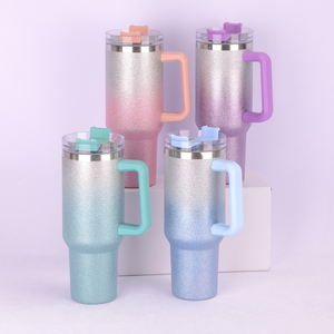 Vaso GC de 40oz con asa tazas taza personalizada Verre a <span class=keywords><strong>Eau</strong></span> taza aislada de doble pared de acero inoxidable con tapa sublimación - Product Image 2