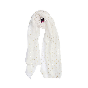 Sciarpa lunga in cotone TR Angelina 70x180cm con gocce d'oro, accessorio moda donna - Product Image 1