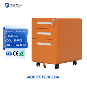 Archivador Móvil de 3 Cajones con Cerradura, Gabinete Metálico con Ruedas para Debajo del Escritorio, Diseño Anti-Vuelco y Completamente Ensamblado - Product Image 2