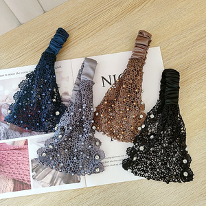 <span class=keywords><strong>Bandeau</strong></span> Élastique Tendance pour Femmes avec Perles, Strass et Maille, Accessoire <span class=keywords><strong>Cheveux</strong></span> - Product Image 1
