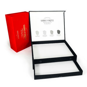Aangepaste Rode Zwarte Fluwelen Magnetische Papieren Doos Voor Parfum Glazen Fles Doos Met Luxe Goud Folie Stempelen - Product Image 4